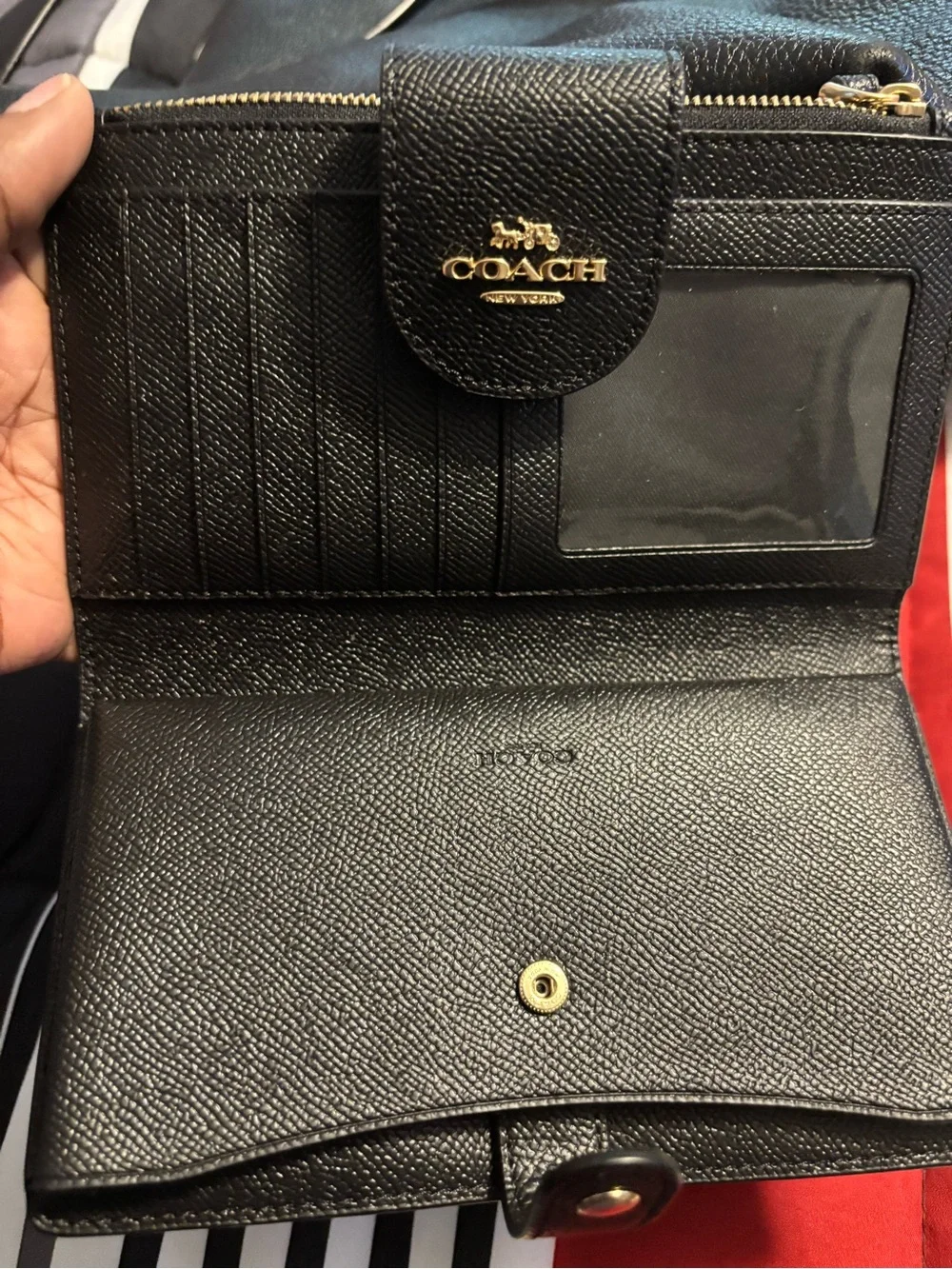 Coach Black Pebbled Leather Tote with Matching Wallet